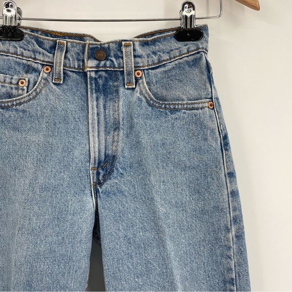 Vintage Levi’s 555 Slim Straight 80’s Mom Jeans Light Wash High Rise 25 - Picture 8 of 15